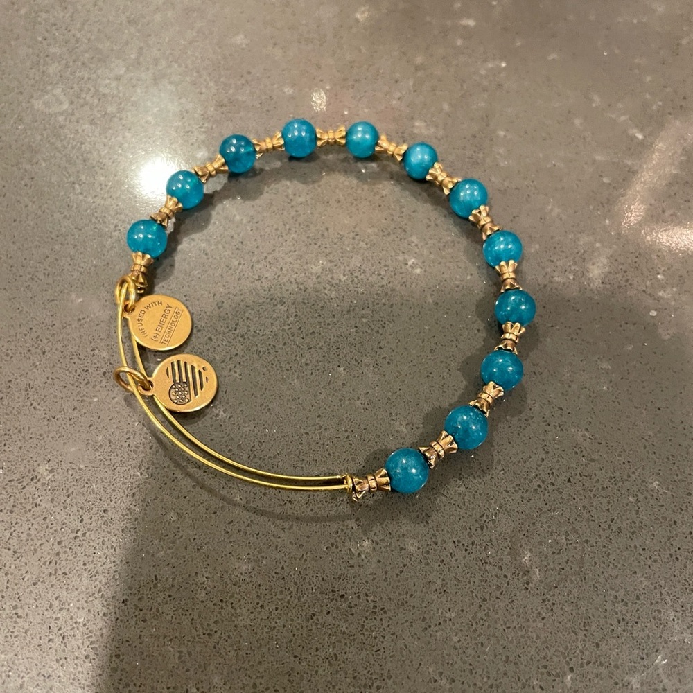 Alex and Ani Teal Stone Bangle. Retired. Only worn once!